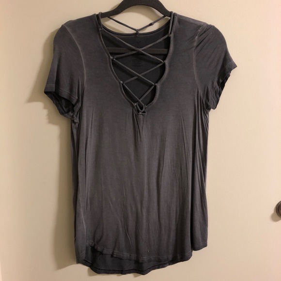 American Eagle Outfitters Tops - Lace Up T-shirt